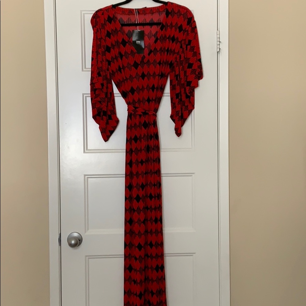 ZARA Red and Black Dress